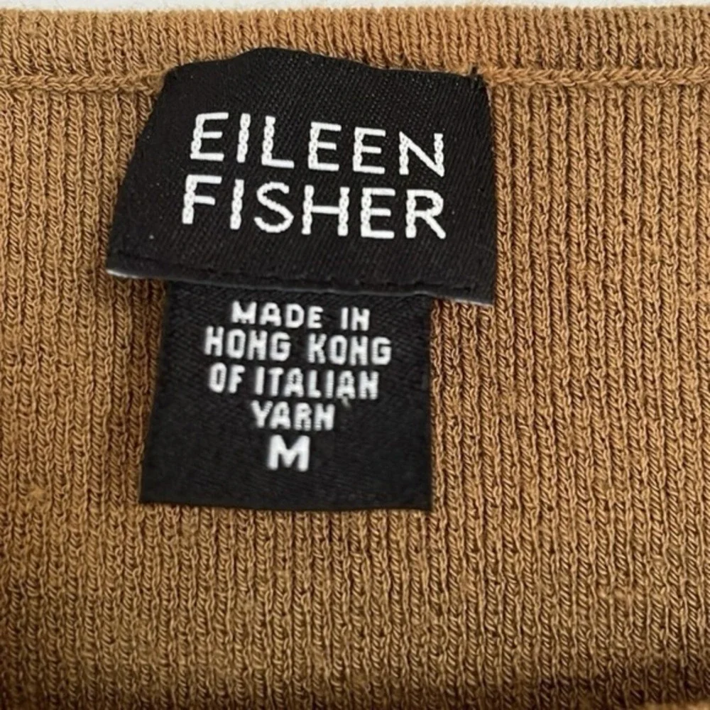 Vintage Eileen Fisher Brown Knit Sleeveless Sweater Top Women M Italian Yarn - Picture 3 of 5